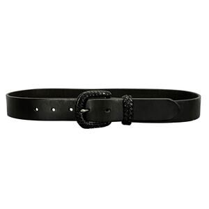 Eddie Bauer Black Braided Leather Belt Women's 25.5-30.5"